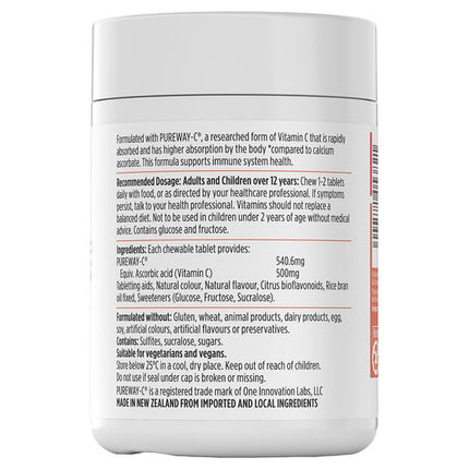 Nutra-Life Rapid-C 500mg Chewables 120 Chewable Tablets