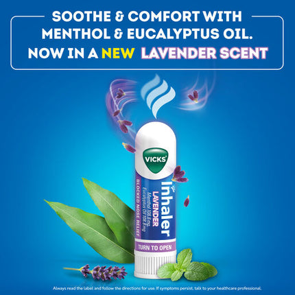Vicks Inhaler Lavender Nasal Decongestant Cold 0.5ml