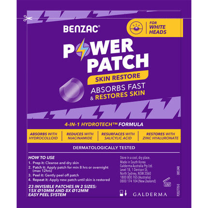 Benzac Power Patches Skin Restore 23 Pack