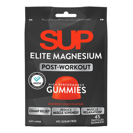 SUP Elite Magnesium Raspberry Crush Gummies 45s Pastilles