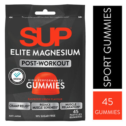 SUP Elite Magnesium Raspberry Crush Gummies 45s Pastilles