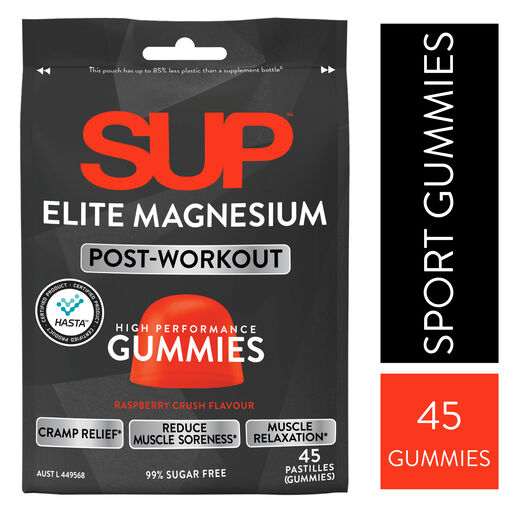 SUP Elite Magnesium Raspberry Crush Gummies 45s Pastilles