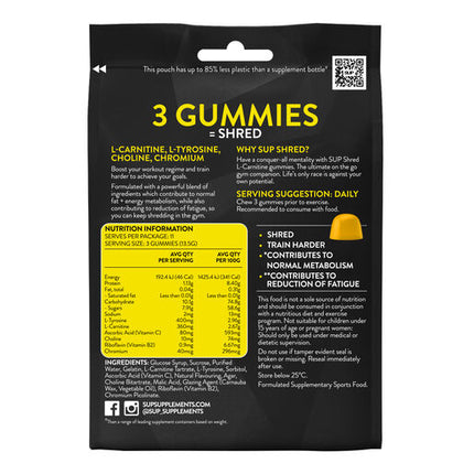 SUP Shred L Carnitine Citrus Rush Flavour Gummies 35s