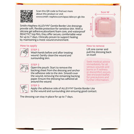 Allevyn Gentle Border Lite 5x5cm 3pk