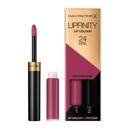 Max Factor Lipfinity Lip Colour 2-step Long Lasting Lipstick 040 Vivacious 4.2ml