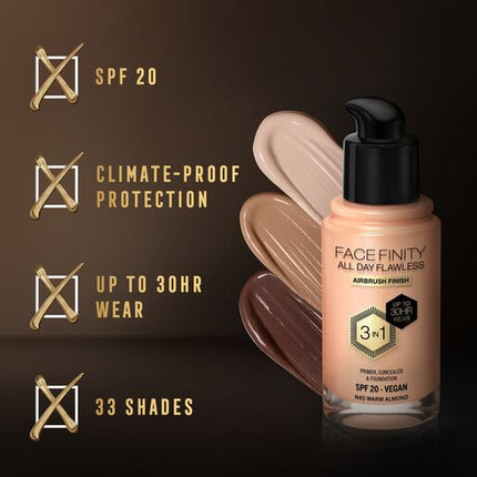 Max Factor Facefinity 3-In-1 Foundation Warm Almond 45
