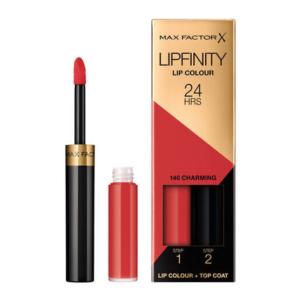 Max Factor Lipfinity Lip Colour 2-Step Long Lasting Lipstick 140 Charming 4.2ml