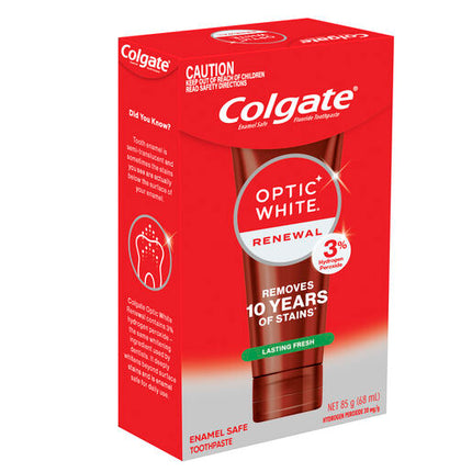 Colgate Optic White Renewal Teeth Whitening Toothpaste Lasting Fresh With Hydrogen Peroxide 85g