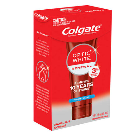 Colgate Optic White Renewal Teeth Whitening Toothpaste Vibrant Clean With Hydrogen Peroxide 85g