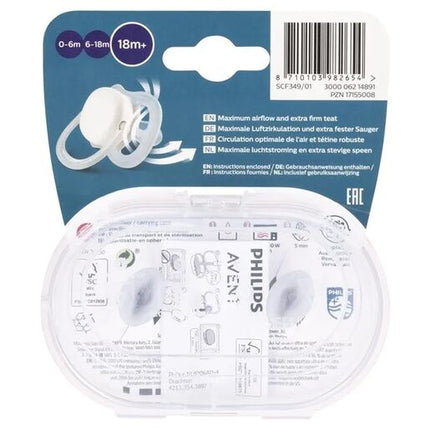 Philips Avent Ultra Air Nighttime Soother 18 Months+ 2 Pack