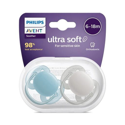 Philips Avent Ultra Soft Soother 6-18 months Plain 2-pack