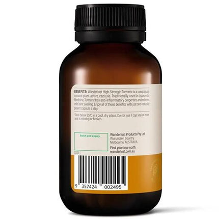 Wanderlust High Strength Turmeric 100 Capsules