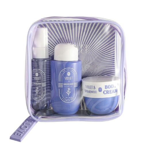 VV Love 3 Piece Mini Set Violet & Sandalwood 40ml Mist+50ml Cream+90ml Shower Gel