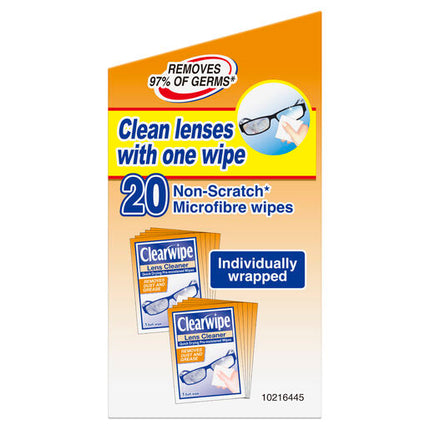 Clearwipe Lens Cleaner Wipes 20 Pack