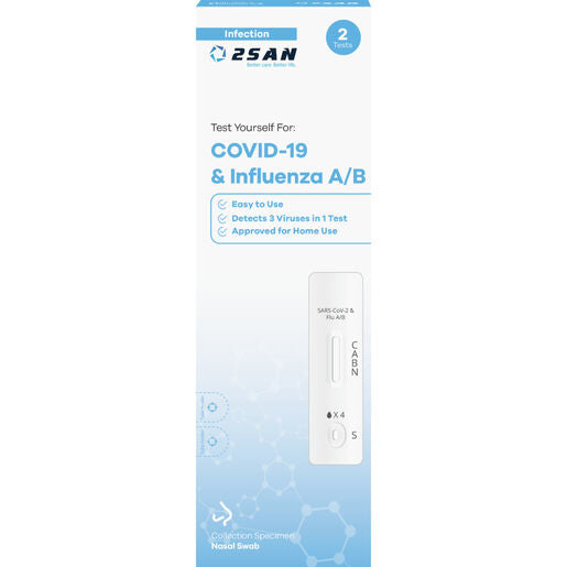 2San Dual Covid 19 And Influenza A/B Rapid Antigen Test 2 Pack