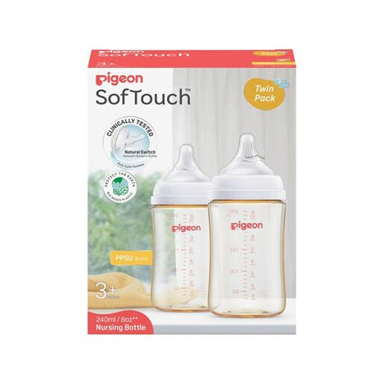 Pigeon SOFTOUCH BPP NURSING BOTTLE PPSU 240ML TWIN PACK L