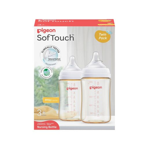 Pigeon SOFTOUCH BPP NURSING BOTTLE PPSU 240ML TWIN PACK L