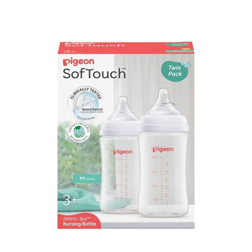 Pigeon SOFTOUCH BPP NURSING BOTTLE PP 240ML TWIN PACK