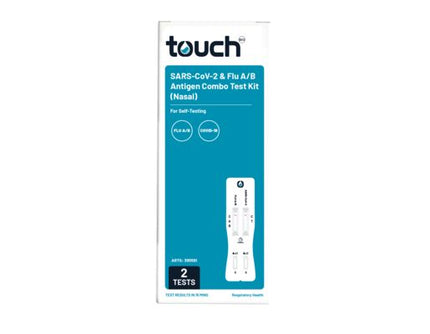 TouchBio COVID 19 + Flu A/B Rapid Antigen Combo Tests 2 Pack