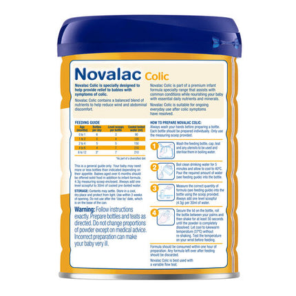 Novalac Colic Premium Evidence Based Specialty Infant Formula Powder 800g