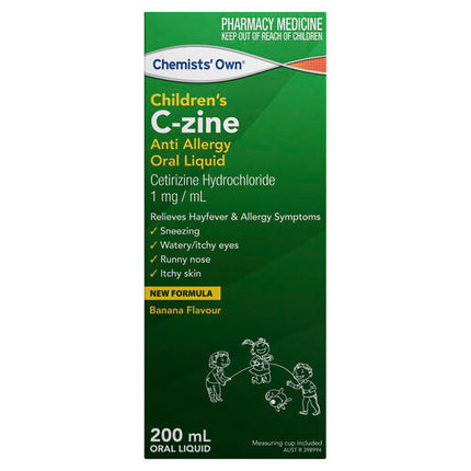 Chemists' Own Children's C-Zine Anti Allergy Oral Liquid 200mL