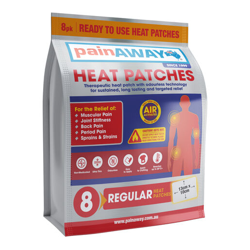Pain Away Heat Patch Odourless Regular 13cm x 10cm 8 Pack