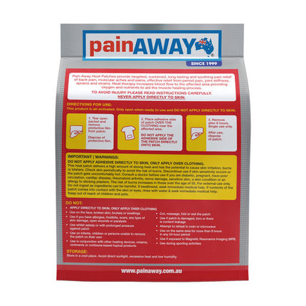 Pain Away Heat Patch Odourless Regular 13cm x 10cm 8 Pack