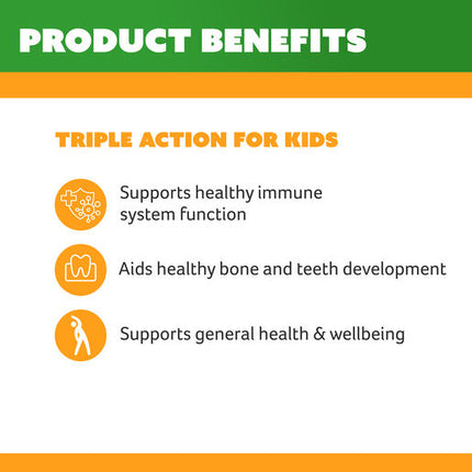 Cenovis Kids Chewable Triple Action Vit C, D & Zinc Chewable Tablets 60