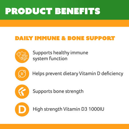 Cenovis Chewable Vitamin D 1000IU Orange & Mango Flavour Chewable Tablets 90