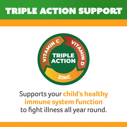 Cenovis Kids Chewable Triple Action Vit C, D & Zinc Chewable Tablets 60