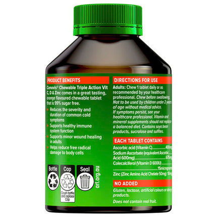 Cenovis Triple Action Vit C, D & Zinc 120 Chewable Tablets