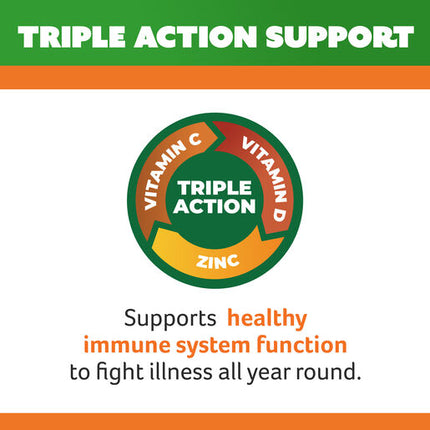 Cenovis Triple Action Vit C, D & Zinc 120 Chewable Tablets