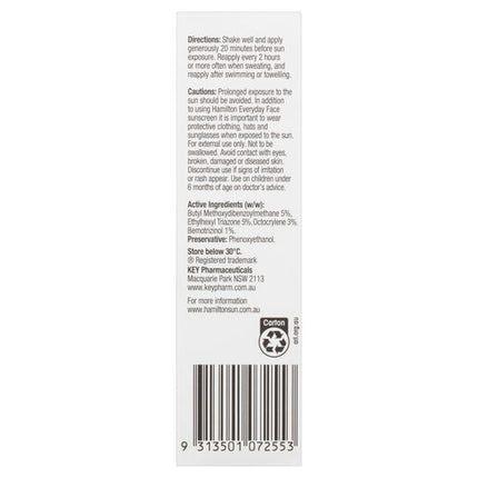 Hamilton Sun Everyday Face Cream SPF 50+ 75g