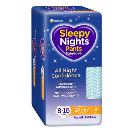 BabyLove SleepyNights Pants 8-15 years (27-58kg) 8 Pack