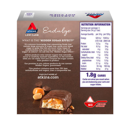 Atkins Endulge Caramel Nut Chew Bar 5 Pack