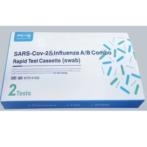 SARS-Cov-2 & Influenza AB Combo Rapid Antigen Test Cassette (Swab) 2 Tests