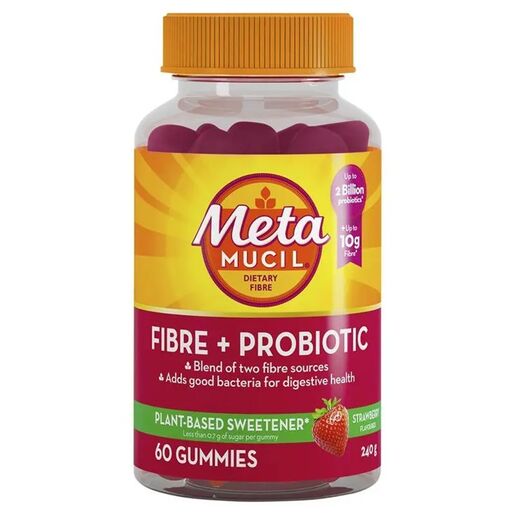 Metamucil Fibre + Probiotic Gummies 60 Strawberry Flavour