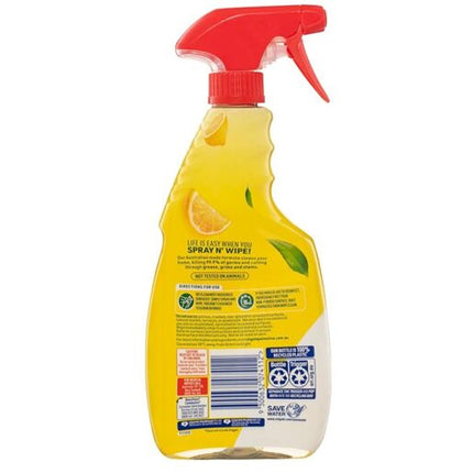 Ajax Spray n' Wipe Multi-Purpose Cleaner Trigger Antibacterial Disinfectant 500mL Lemon Citrus