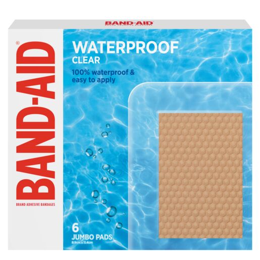 Band-Aid Waterproof Clear XL Pads 6