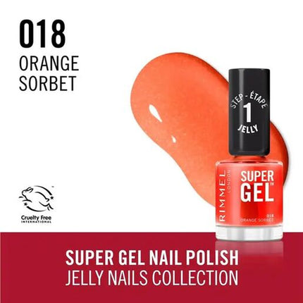 Rimmel SuperGel Nail Polish Lacquer Orange Sorbet 018 12 ML