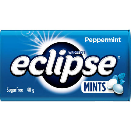Wrigley Eclipse Peppermint Flavoured Sugar Free Mints Tin 40g
