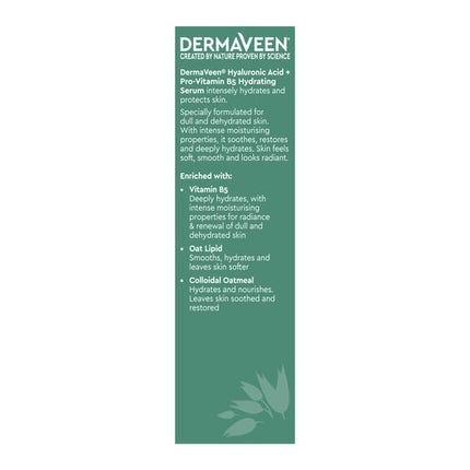 DermaVeen Hyaluronic Acid + Pro-Vitamin B5 Hydrating Serum 30ml