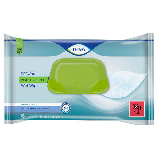 TENA Plastic Free Wet Wipes 48pk