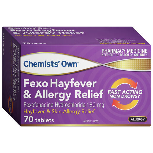 Chemists' Own Fexo Hayfever & Allergy Relief Fexofenadine 180mg Tablets 70