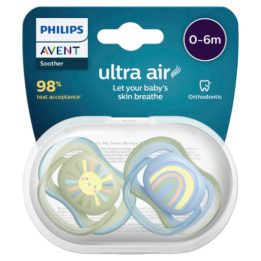 Philips Avent Ultra Air Soother, 0-6 months, Deco Mixed 2-pack