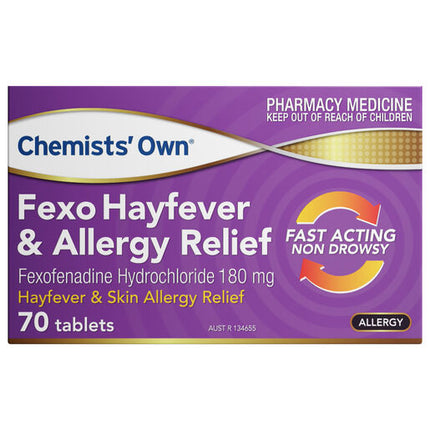 Chemists' Own Fexo Hayfever & Allergy Relief Fexofenadine 180mg Tablets 70