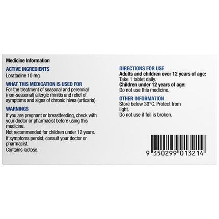 Chemists' Own Loratadine Hayfever & Allergy Relief 10mg Tablets 10