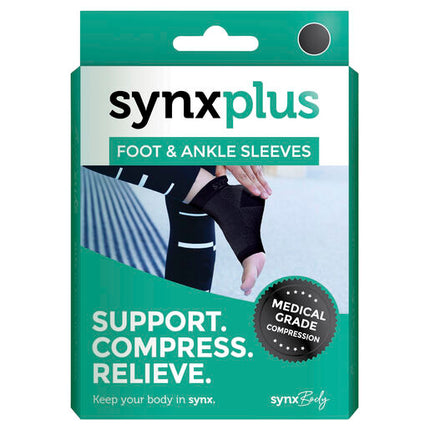 Synxplus Foot and Ankle Sleeve - Black Small