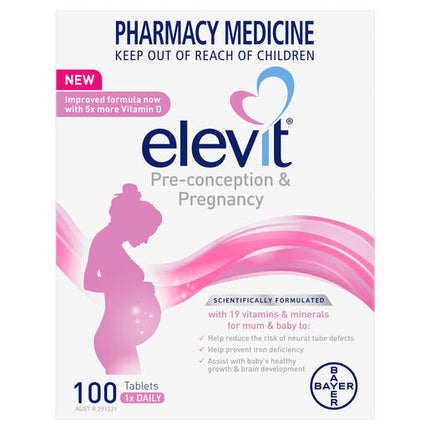 Elevit Pre-Conception and Pregnancy Multivitamin Tablets 100 pack (100 days) New Formula