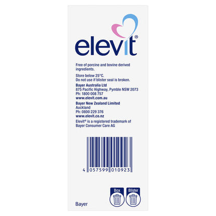 Elevit Pre-Conception and Pregnancy Multivitamin Tablets 100 pack (100 days) New Formula